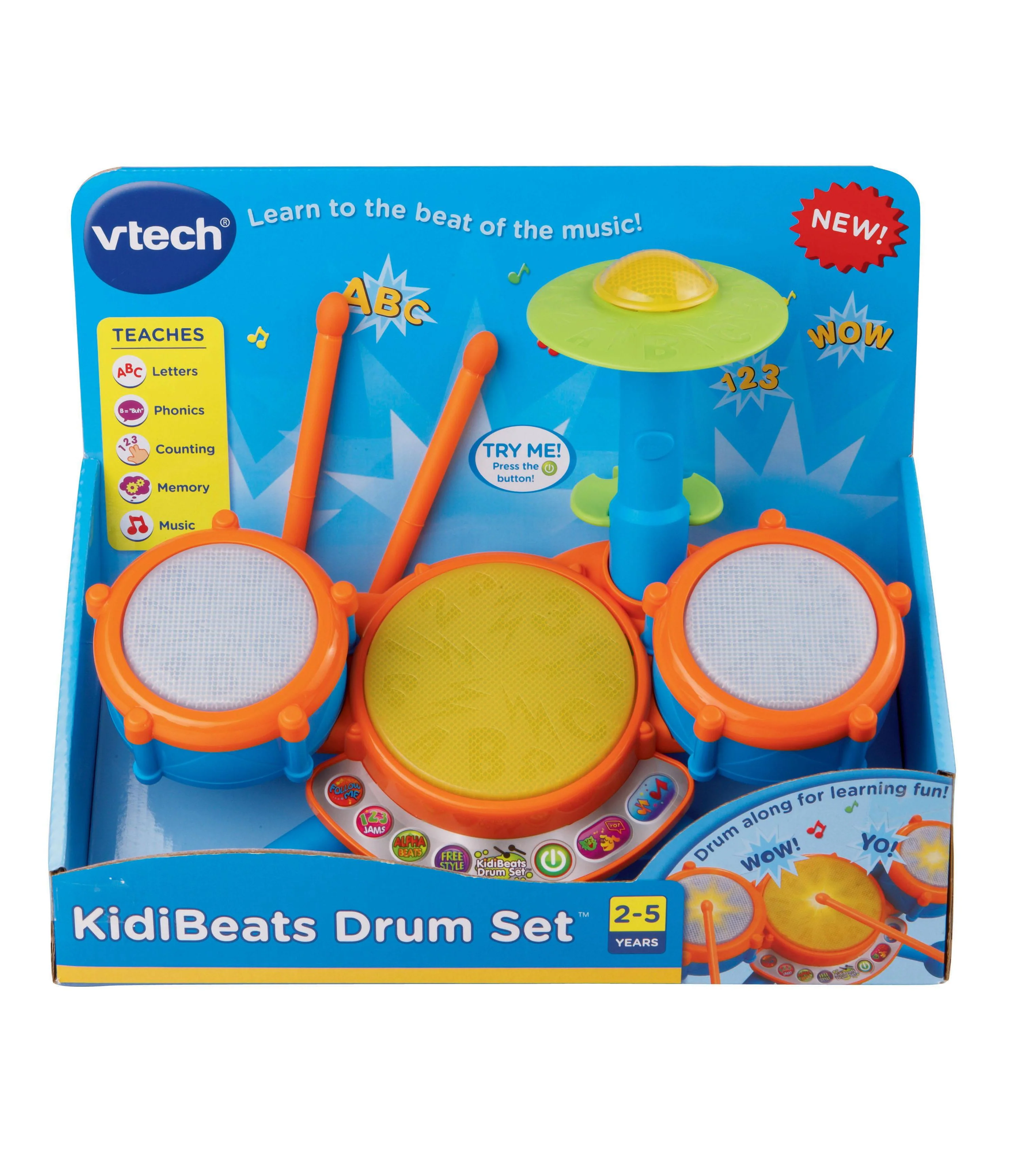 VTech KidiBeats Kids Drum Set with Learning Modes - Image 3