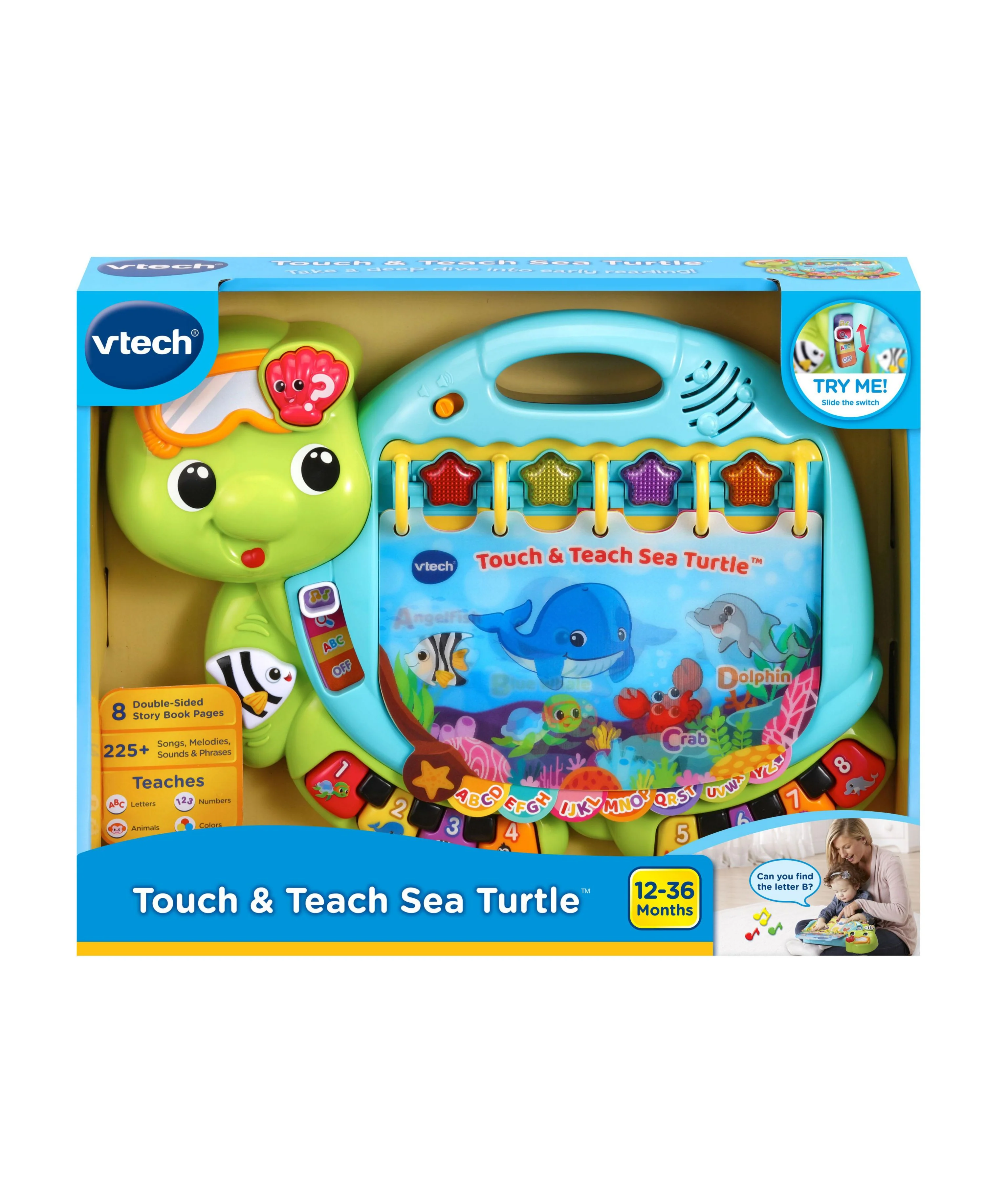 VTech Touch & Teach Sea Turtle - Interactive Educational Toy with Music and Light - Image 3