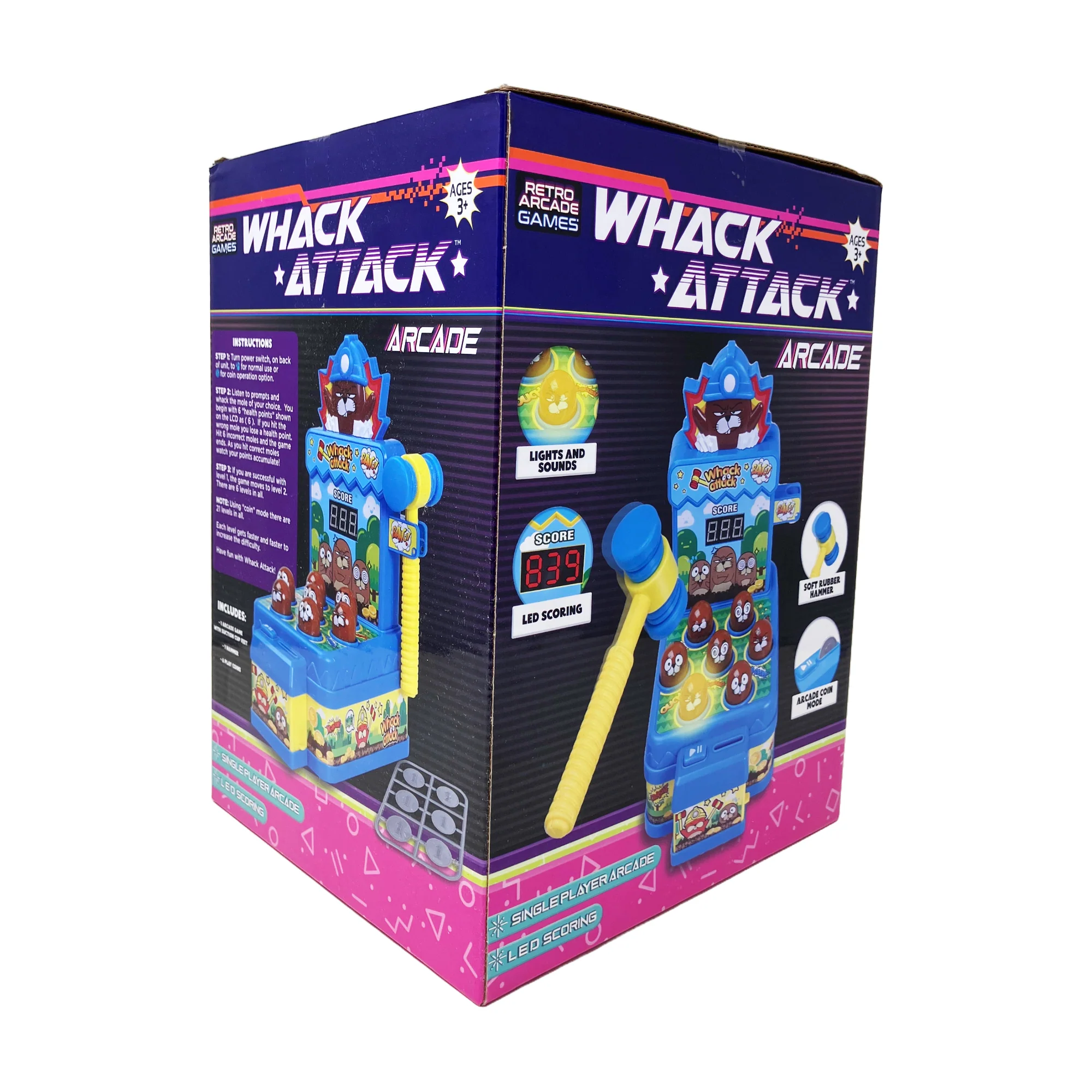Whack Attack - LED Light Show and Dueling Mole Arcade Game - Image 2