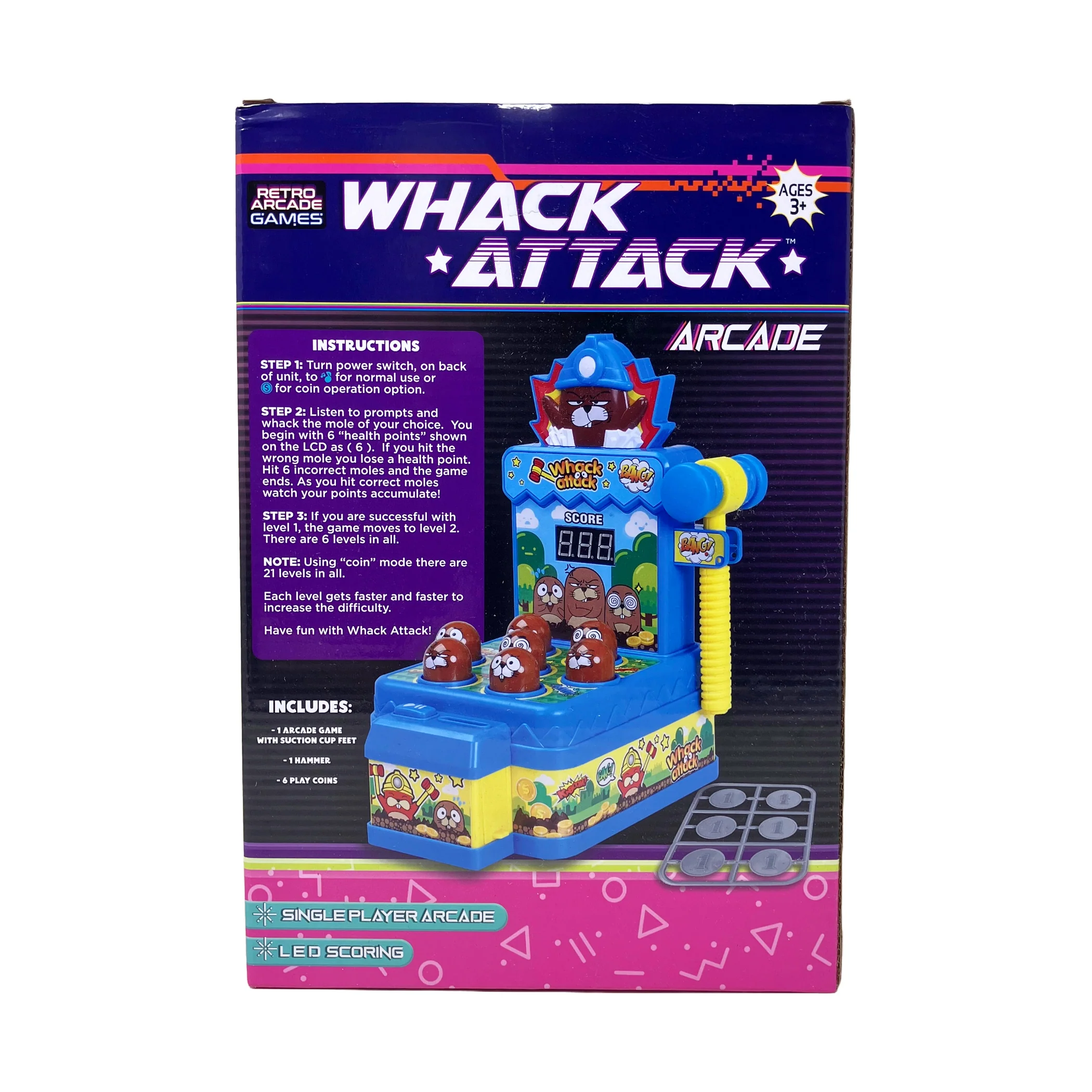 Whack Attack - LED Light Show and Dueling Mole Arcade Game - Image 3