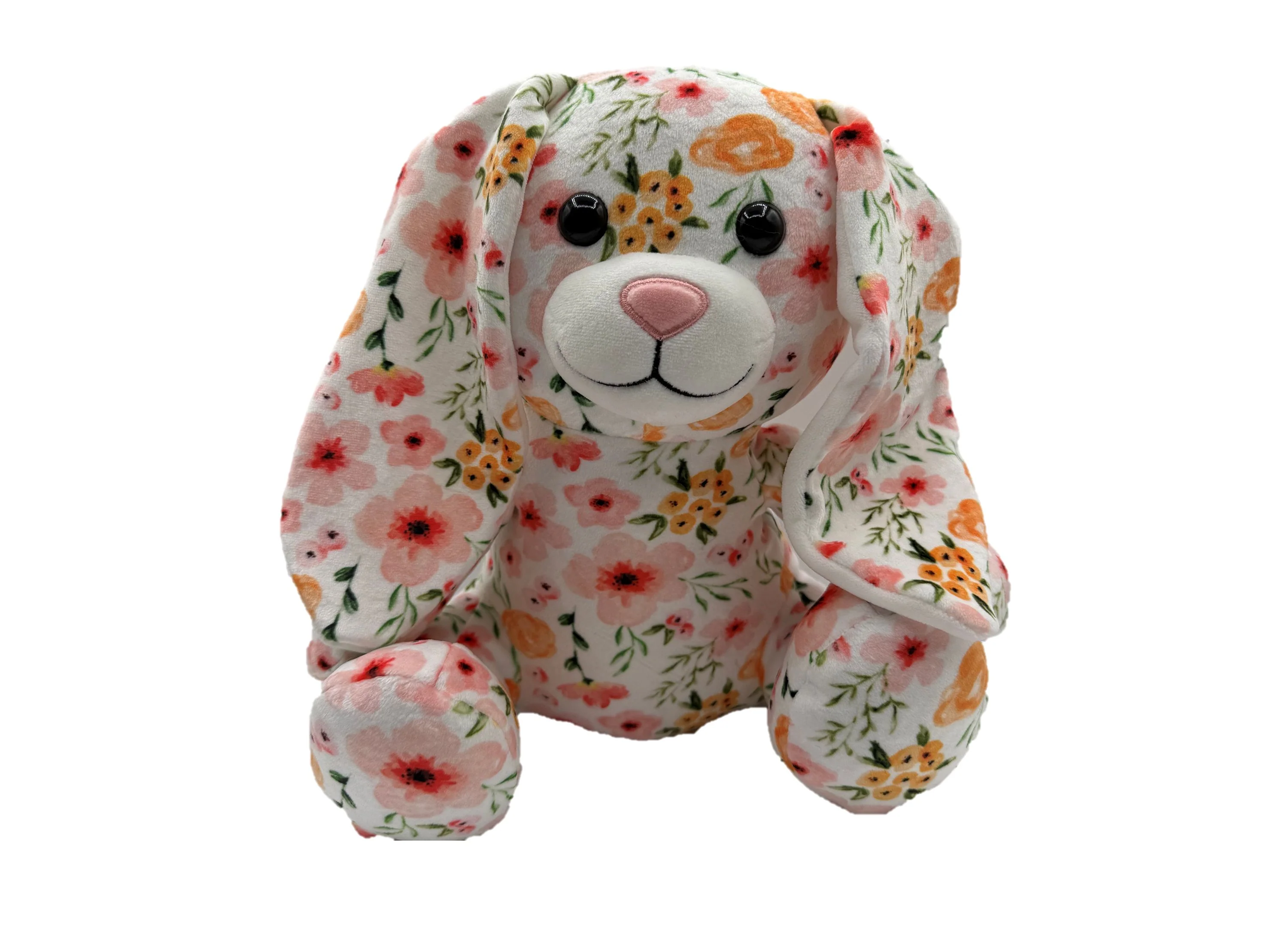 Wild Hippo Bunny Prints 12 inch Plush Easter Bunny - Multicolor