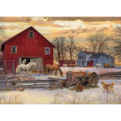 Cobble Hill Winter on the Farm Jigsaw Puzzle - 1000 pc - Image 2