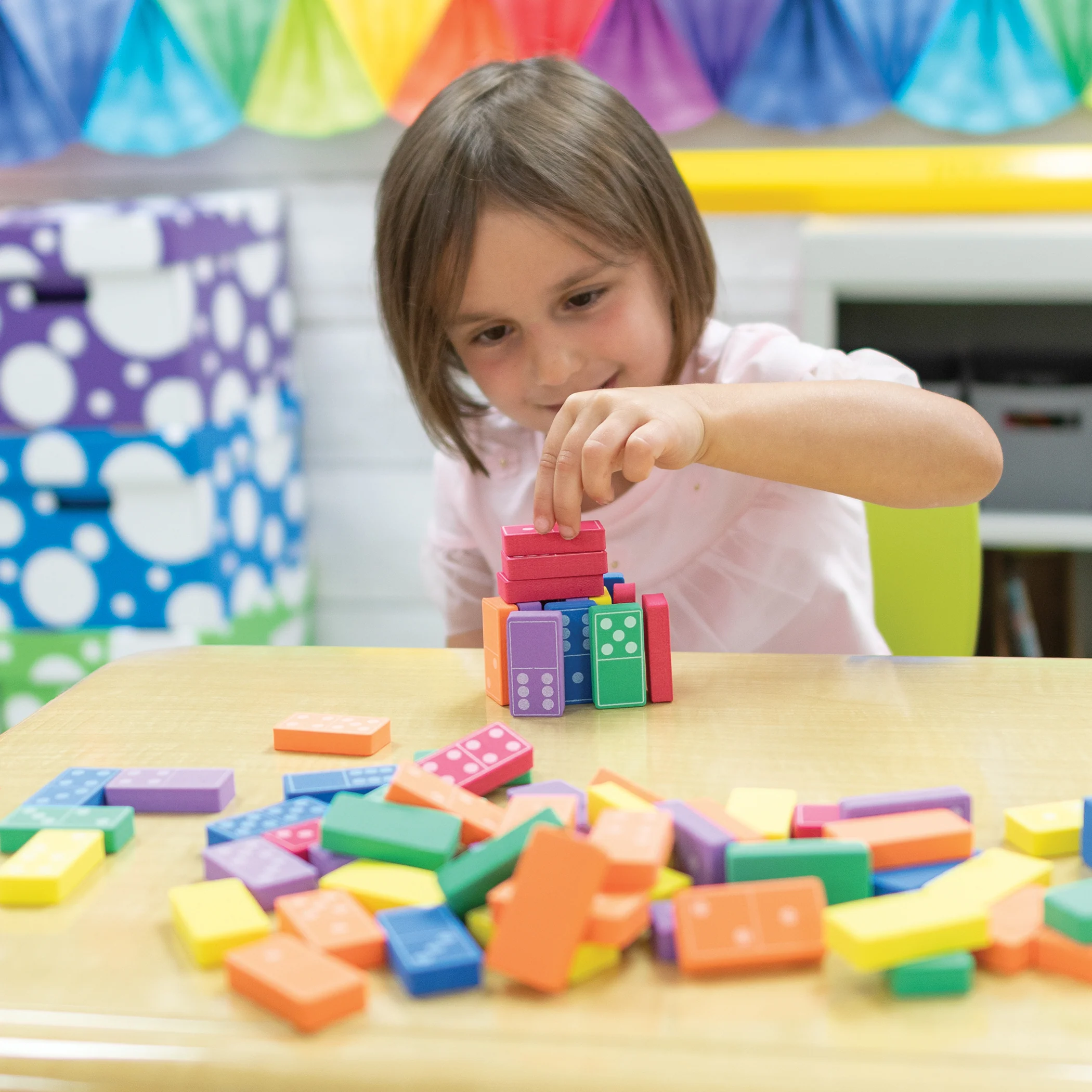 WonderFoam Colorful Dominoes Set - Assorted Colors - 168 Pieces - Image 3
