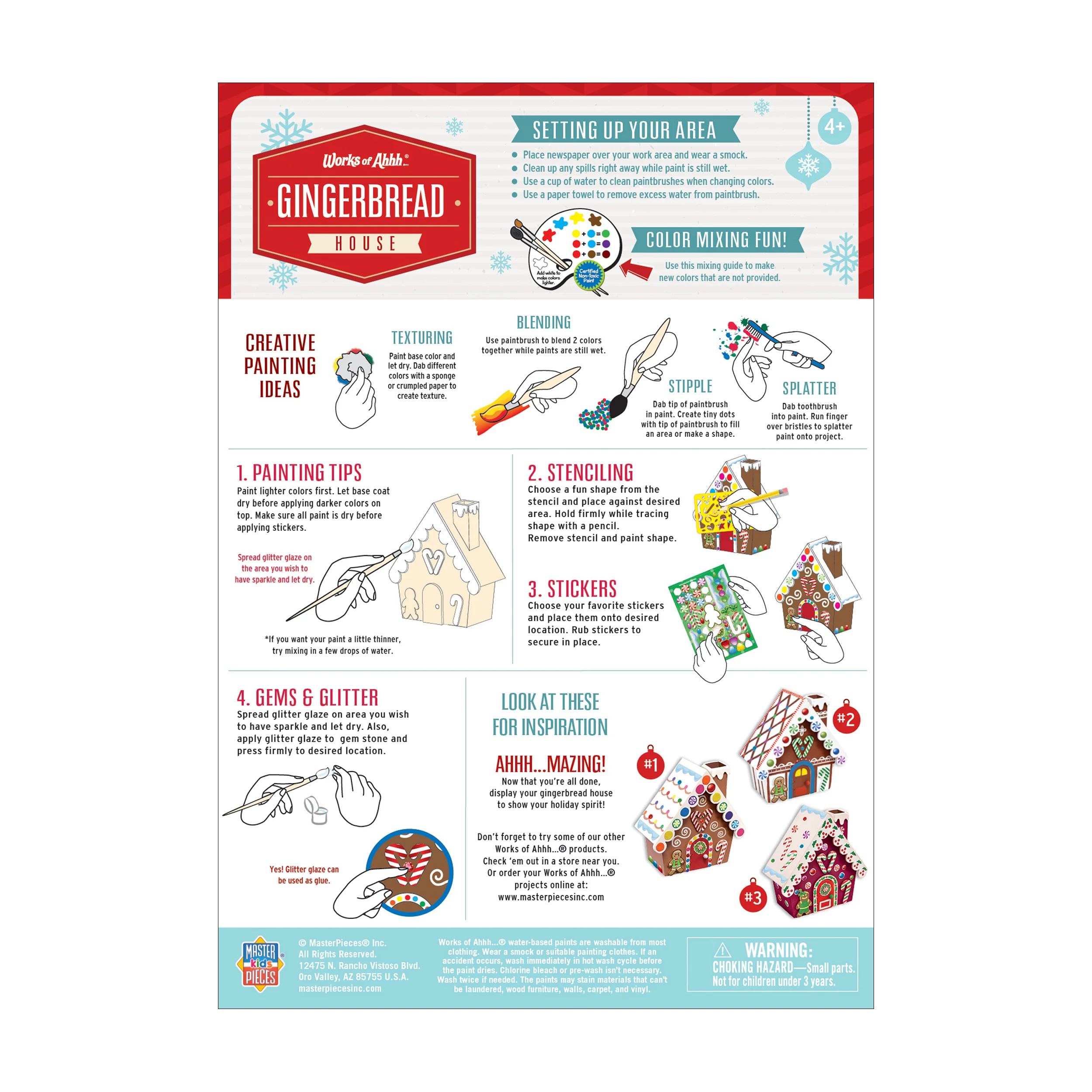 Works of Ahhh Gingerbread House Wood Painting Craft Kit - Image 4