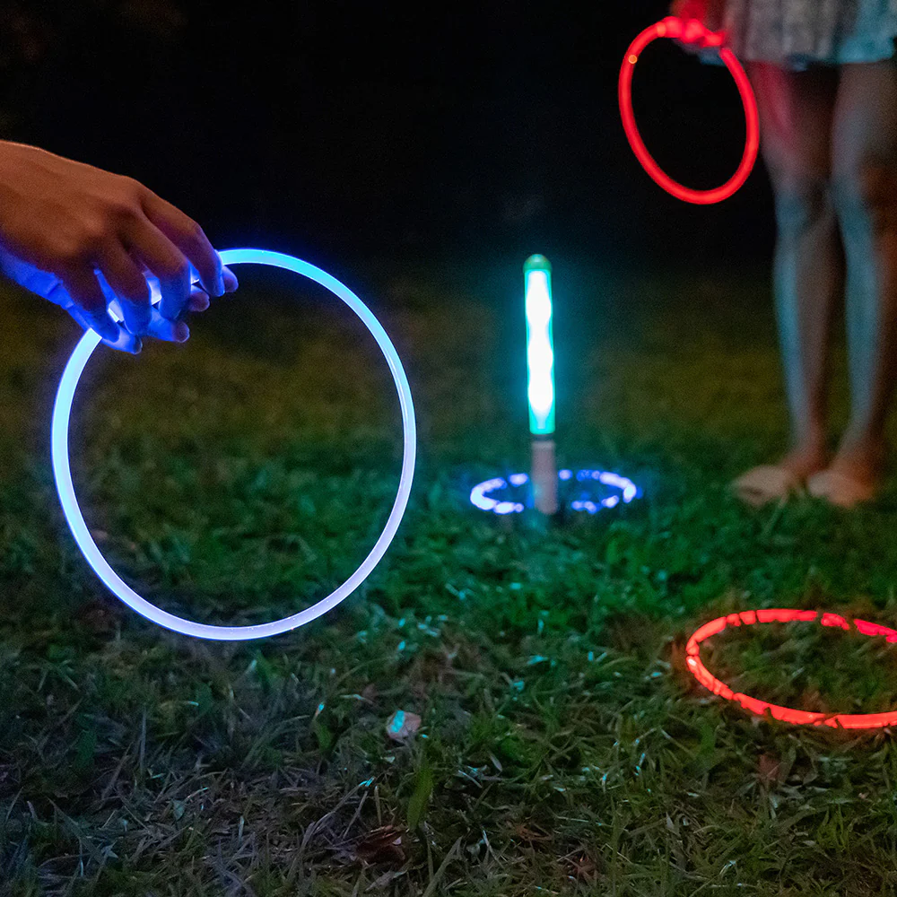 YardCandy Illuminated LED Ring Toss Game with Glow-in-Dark Features - Image 3