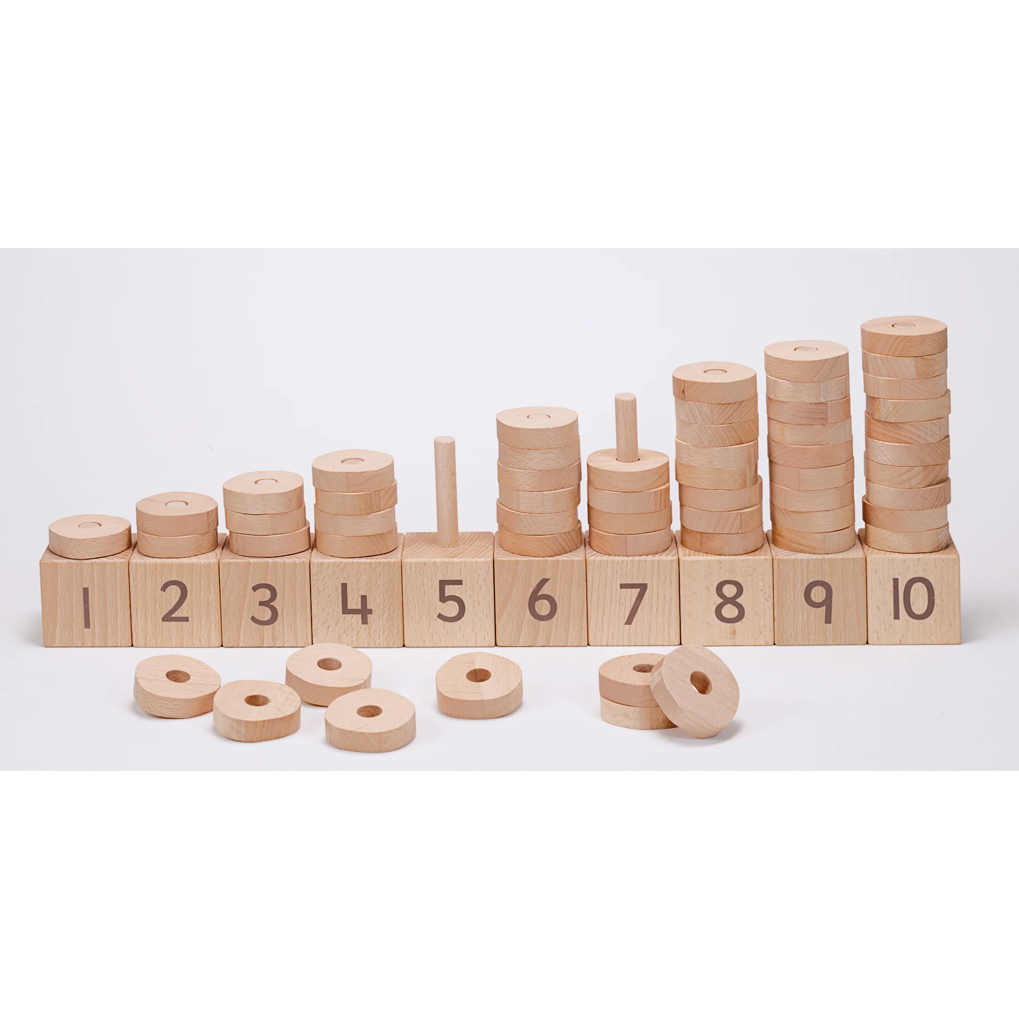 Yellow Door 1-10 Natural Number Stacker - Educational Counting Toy - Multicolor - Image 3