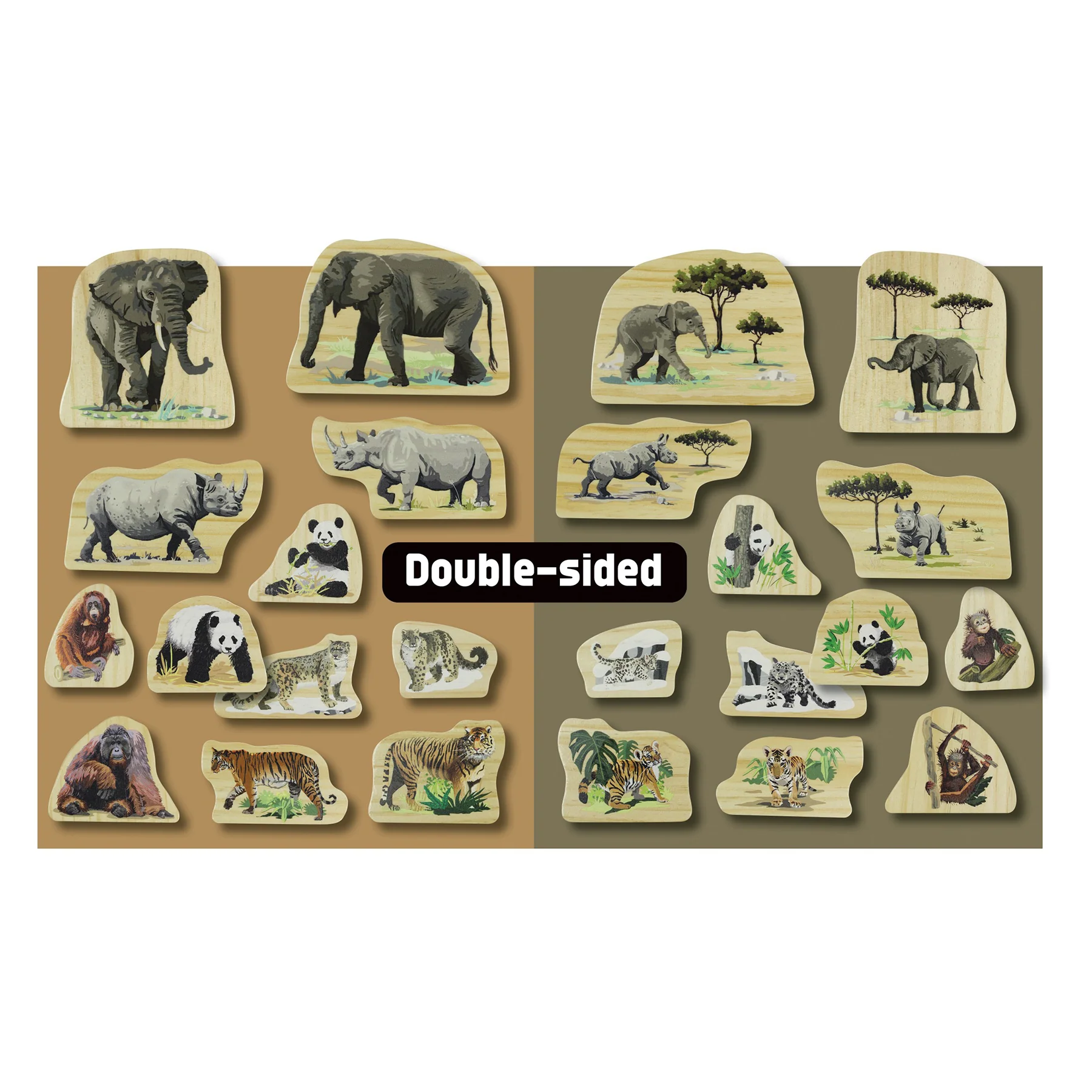 Yellow Door Endangered Animal Families Wooden Playset - Image 4
