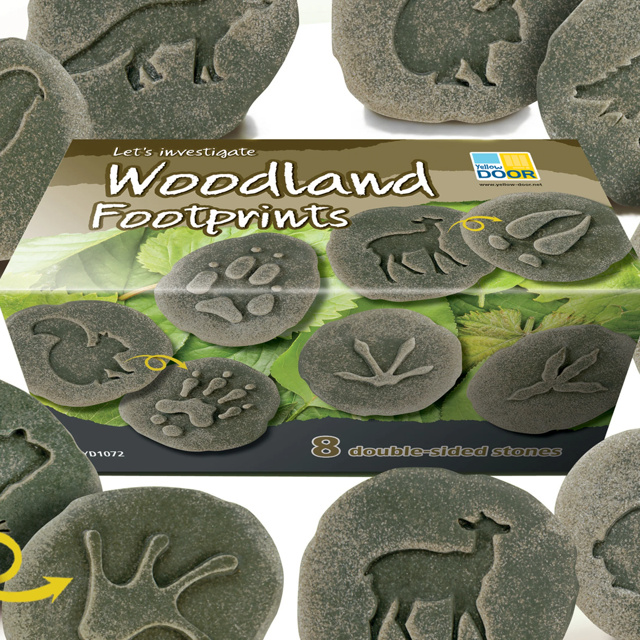 Yellow Door Woodland Footprint Stones - Set of 8 - Forest Animal Tracks - Image 3