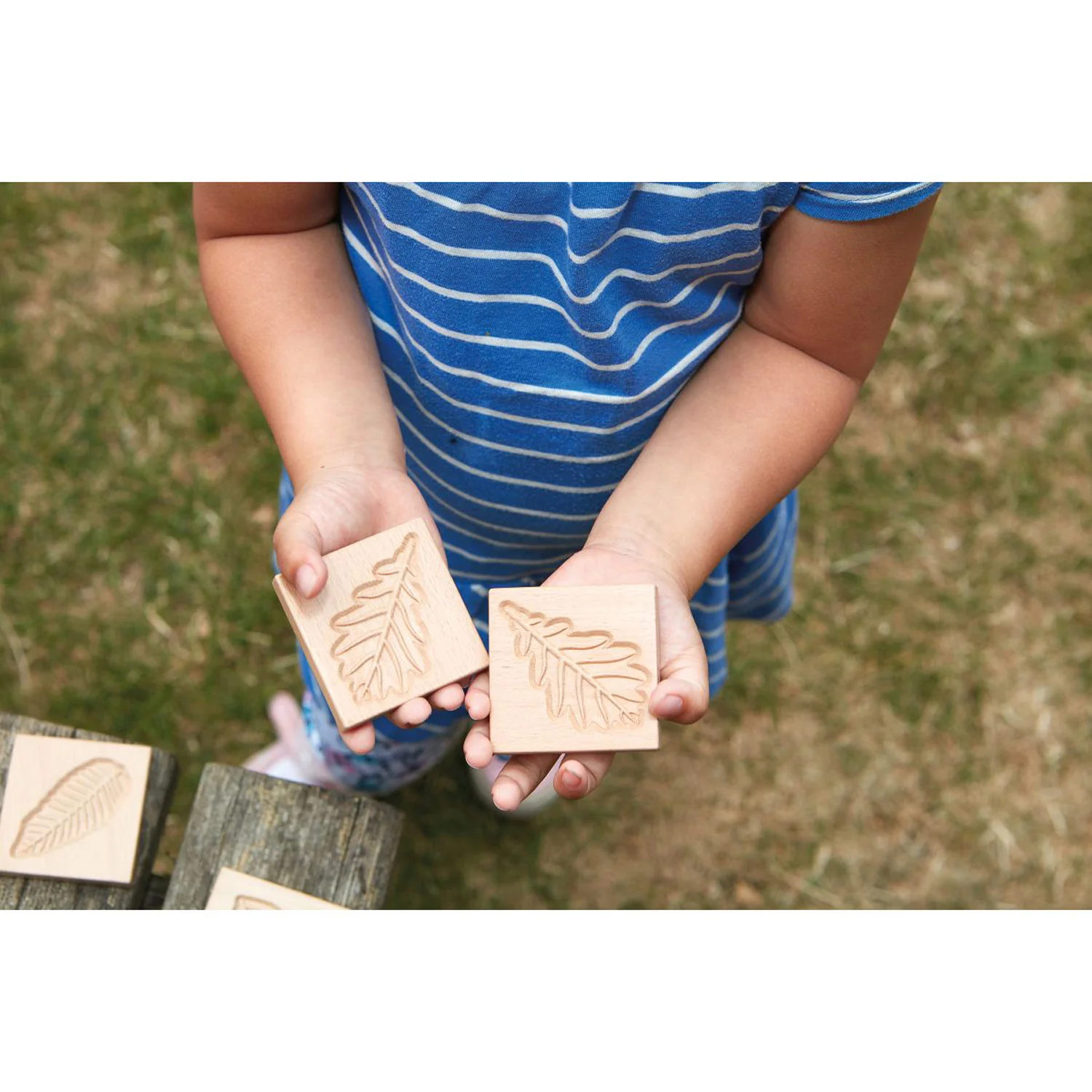 Yellow Door Match Me Sensory Leaf Tiles - Educational Wooden Set - 12 Pieces - Image 3