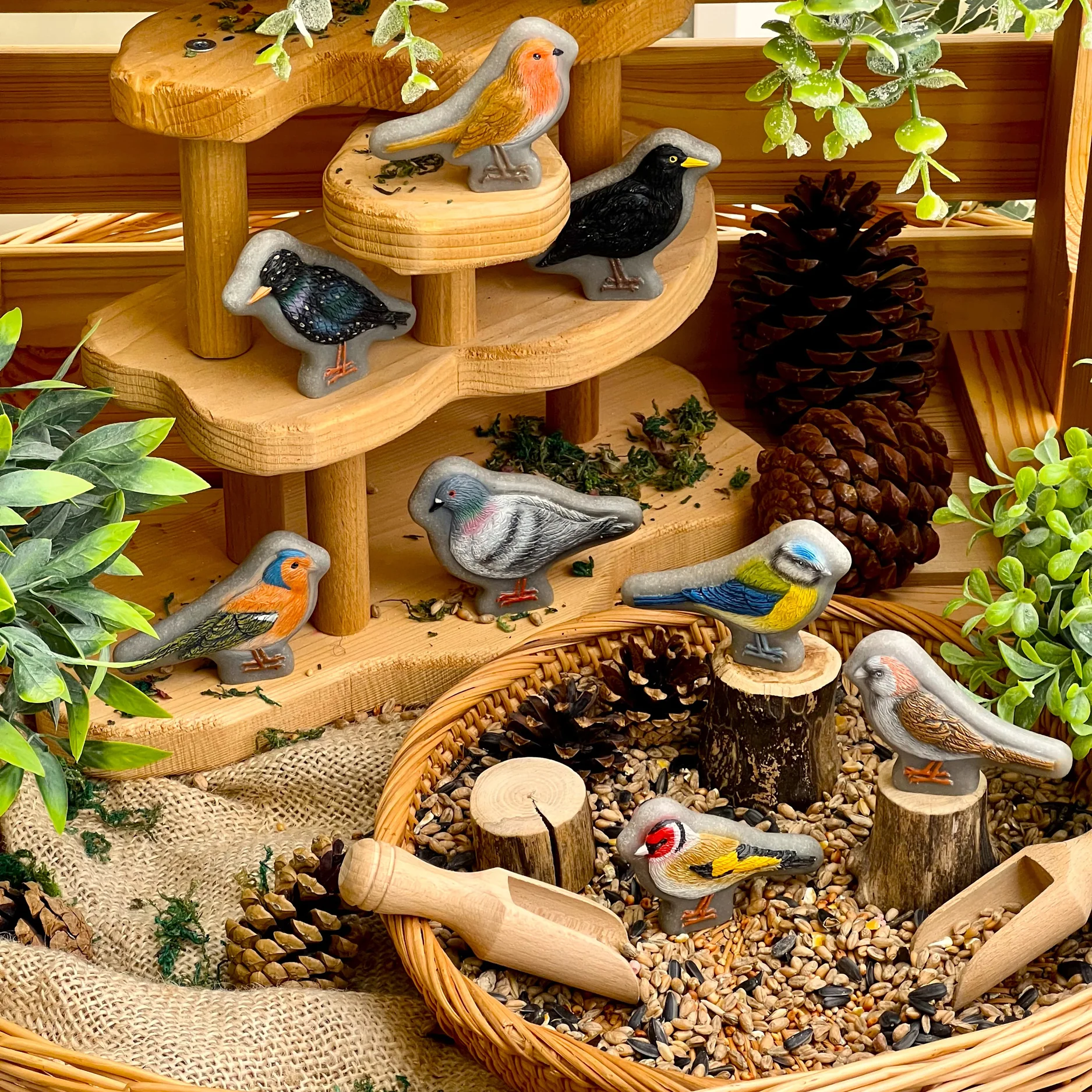 Yellow Door Sensory Play Stone Birds - Interactive Set of 8 - Image 4