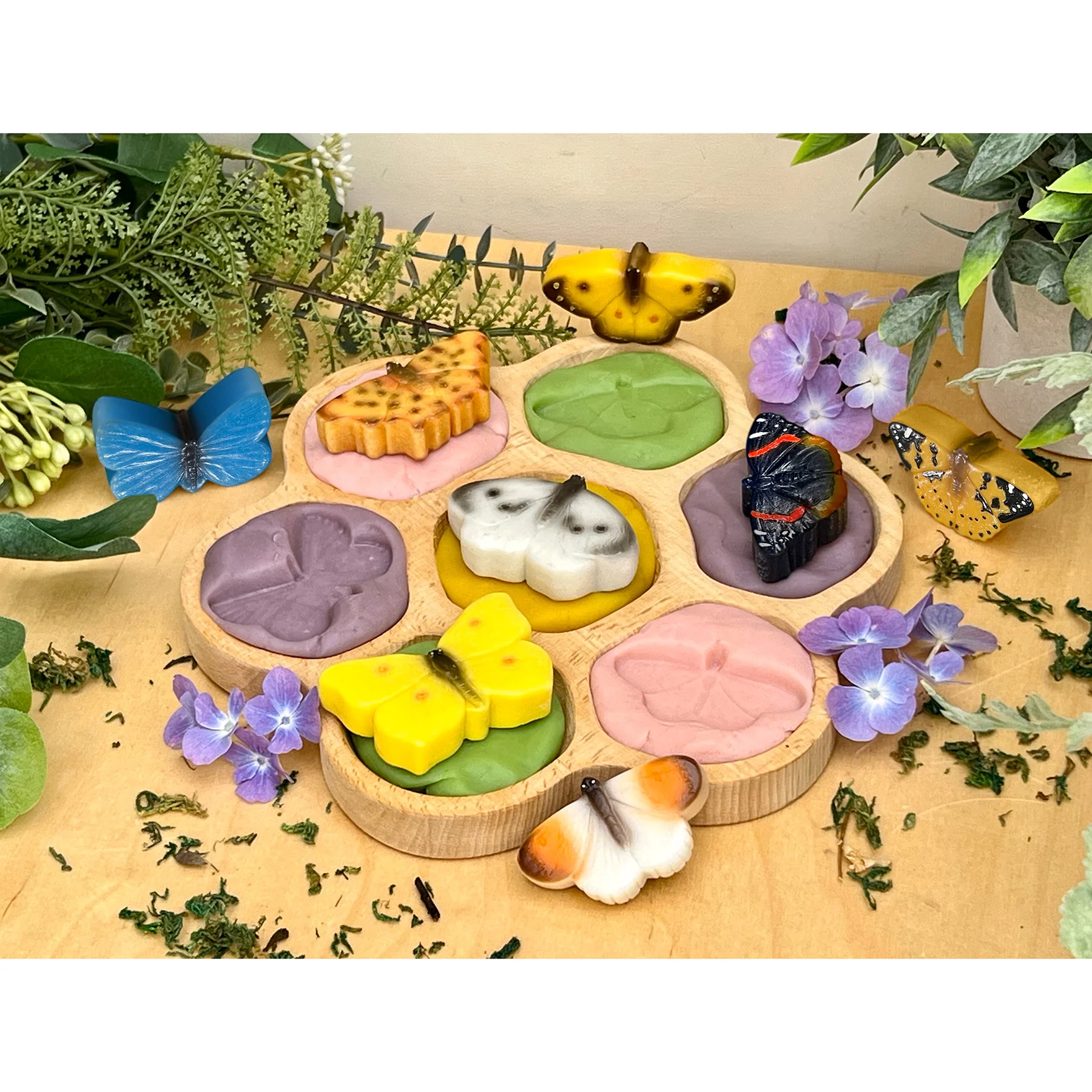 Yellow Door Sensory Play Stone Butterflies - Set of 8 - Image 3