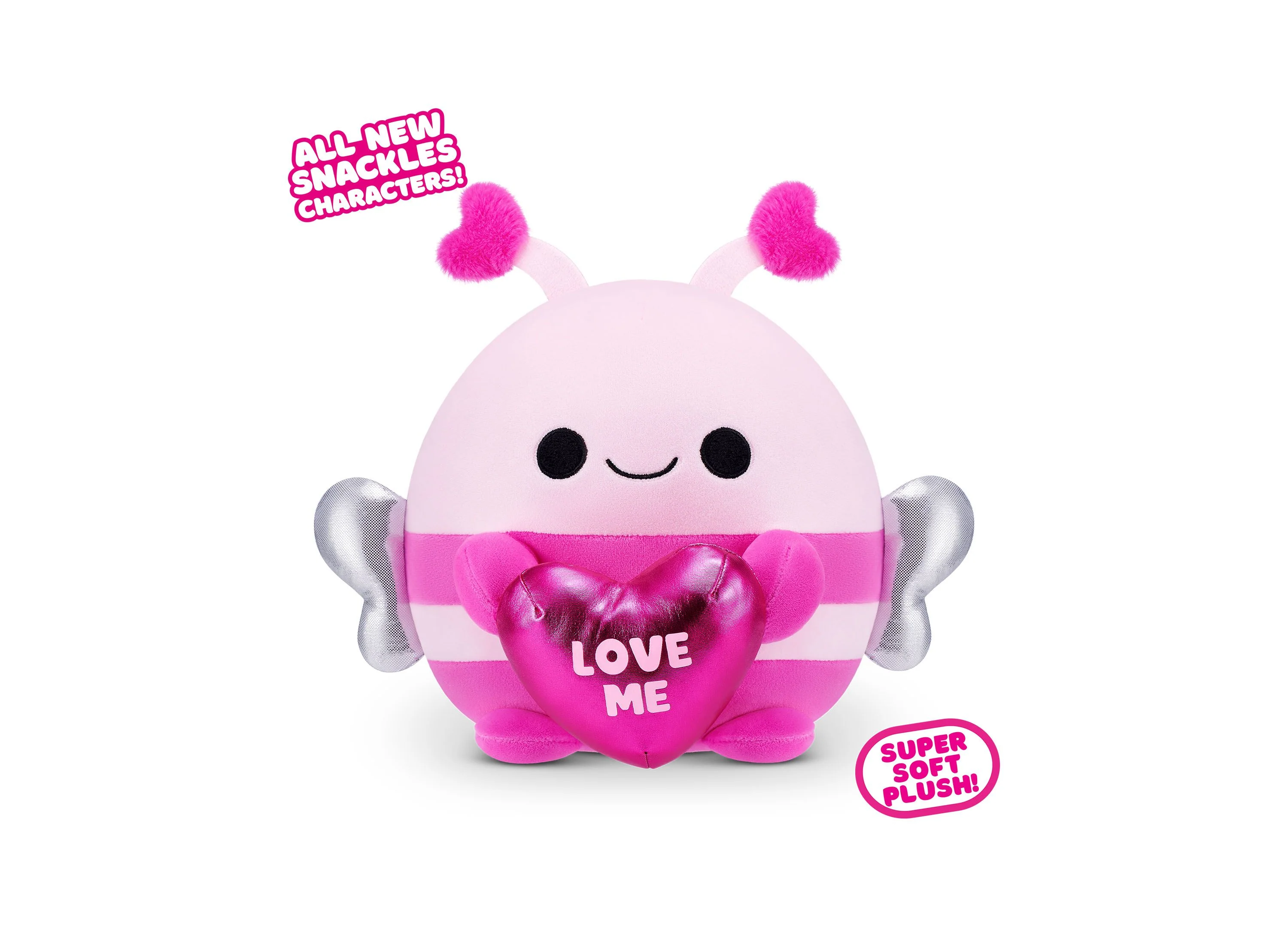 ZURU Snackles Series 2 Valentine 8 Inch Plush Bumblebee with Heart-Shaped Accessory - Image 2